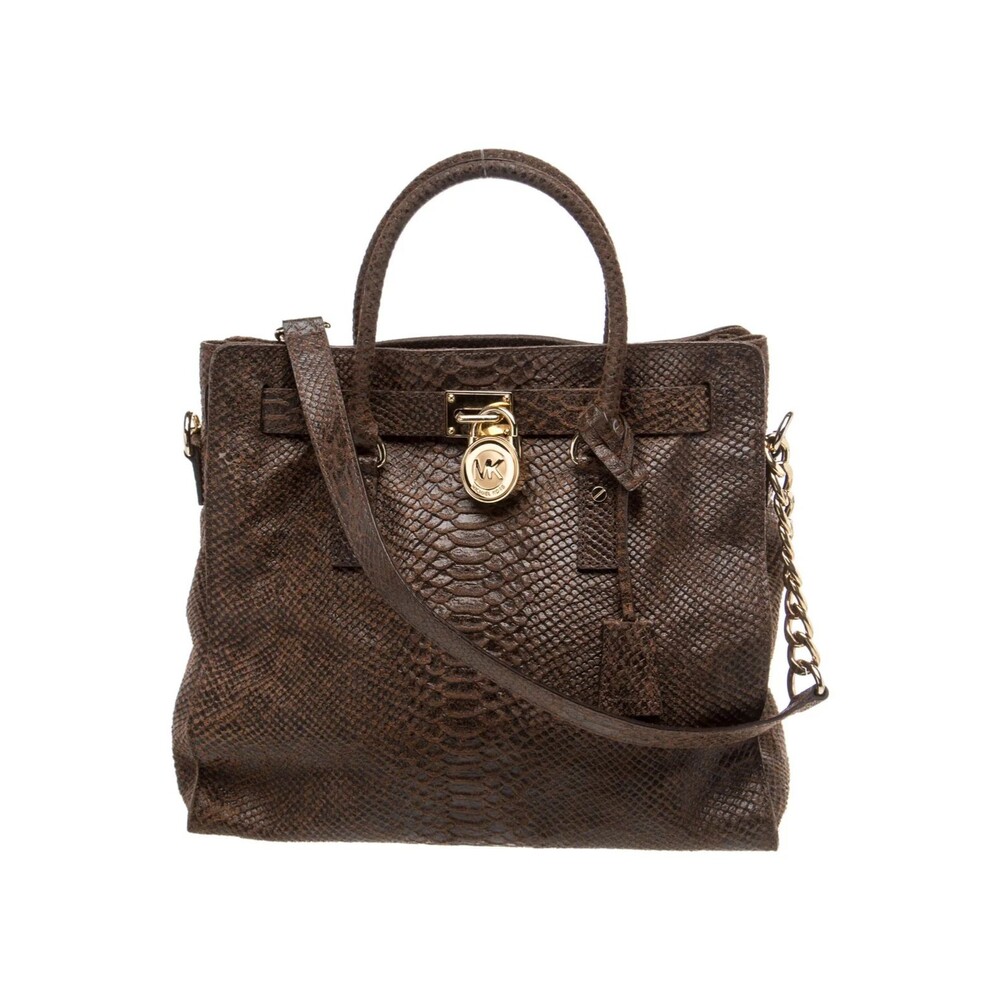 Michael Michael Kors Hamilton Python Leather Top Handle Bag